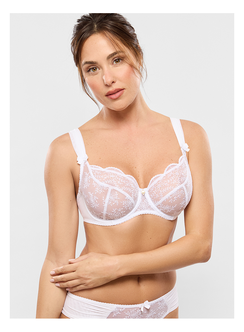 Low-necked bra CHARLOTTE White