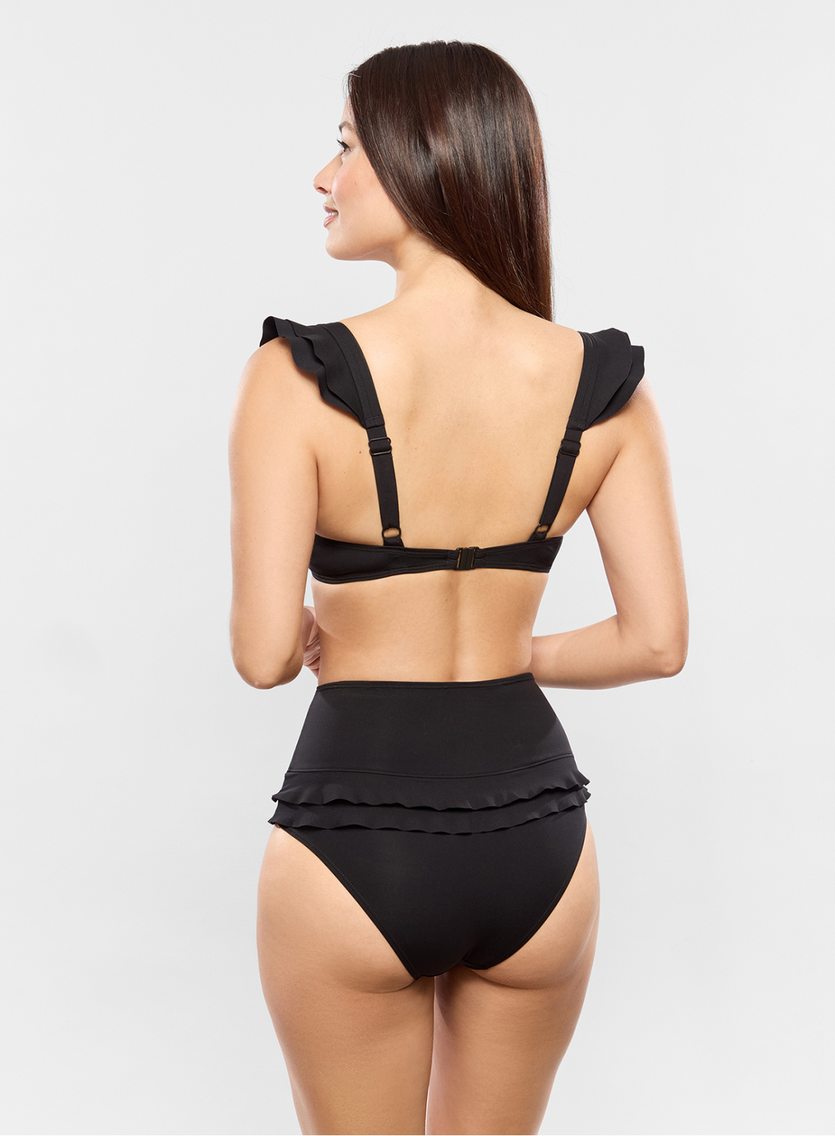 High-waist klassieke bikinibroekje GLAM Noir